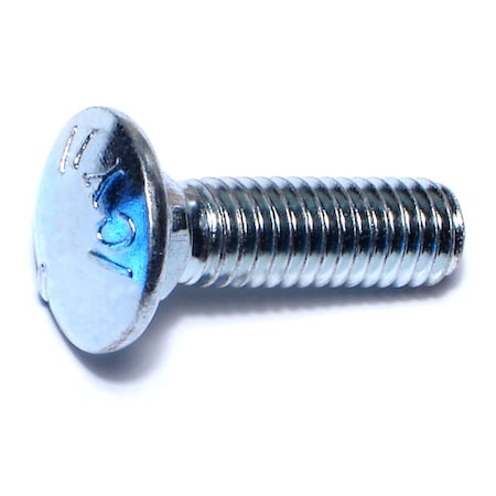Midwest Fastener Carriage Bolt, Square Neck, 16 (Coarse), 1-1/4 in L, Steel, Zinc Plated, 10 PK 31863